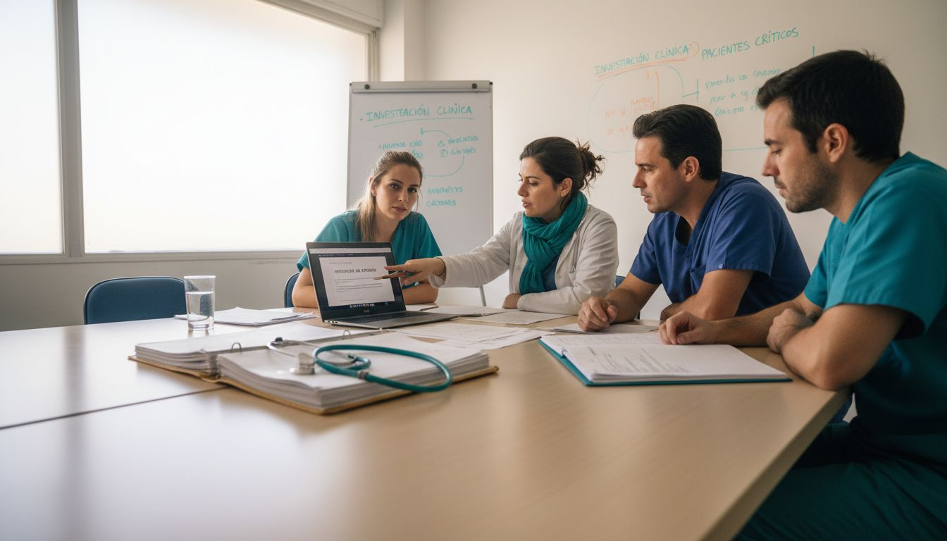 Reunión del equipo médico para analizar y actualizar los protocolos clínicos